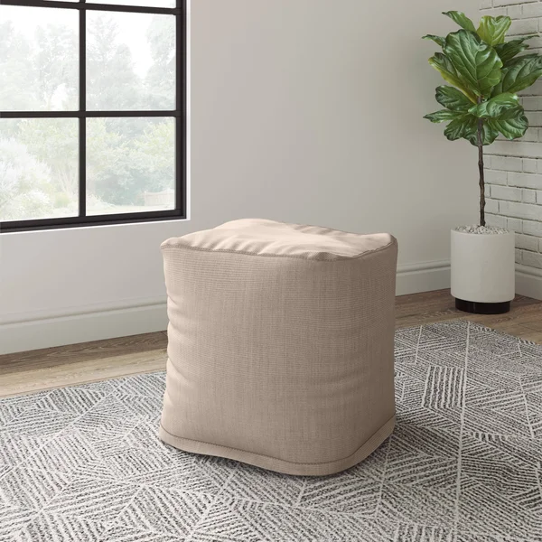 National Bernadette Square Outdoor Ottoman - Sunbrella Canvas Granite