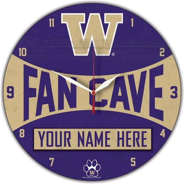 WinCraft Washington Huskies Personalized 14'' Round Wall Clock