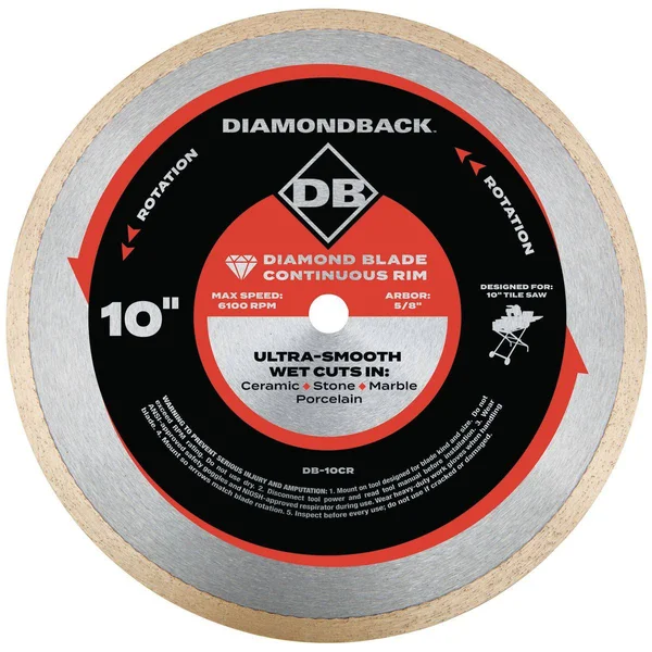 Diamondback 10 in. Continuous Rim Wet Cut Diamond Blade 64026