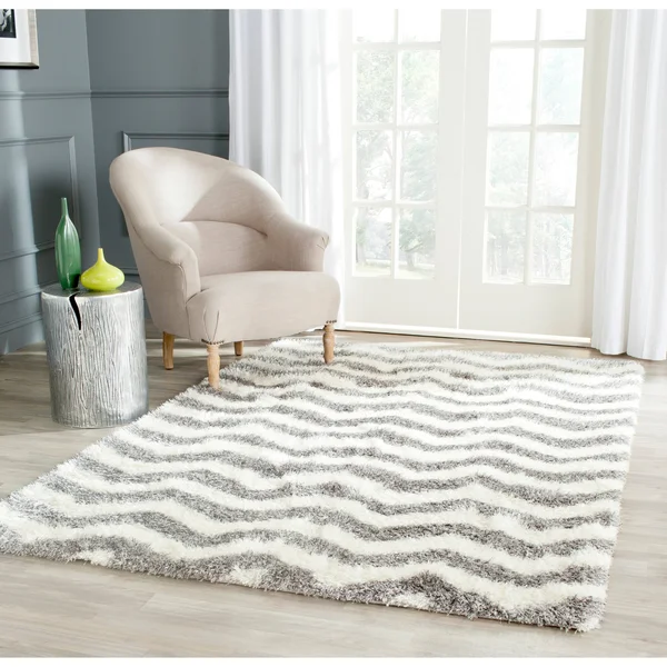 Safavieh Montreal Shag SGM846B Ivory/Grey 4& x 6& Area Rug