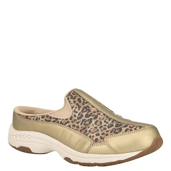 Easy Spirit Women's Traveltime Mules - Gold Leopard