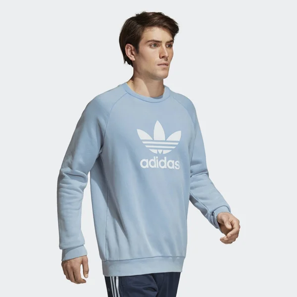 Adidas Originals Men's Trefoil Crew Sweatshirt - Blue, Size: XL
