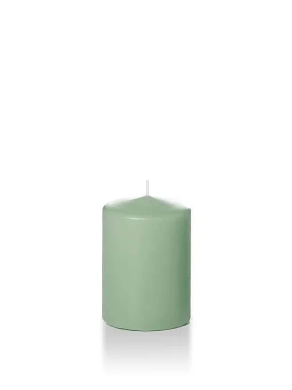 Set of 12 - Wholesale Pillar Candles - Sage - 3x22X4x22