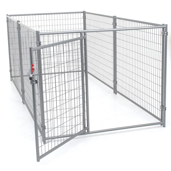 Lucky Dog 4&H x 5&W x 10&L Silver Modular Welded Wire Kennel