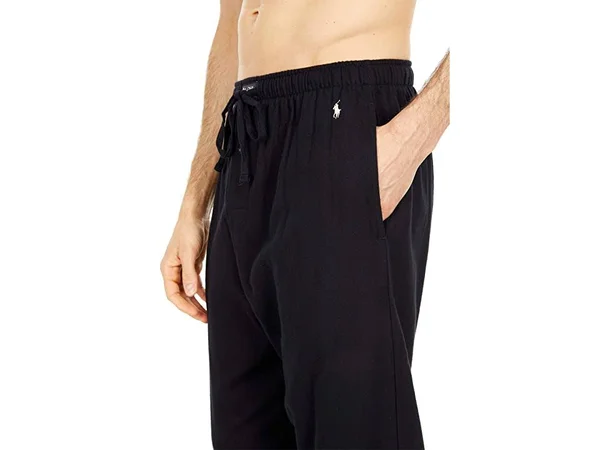 Polo Ralph Lauren Men's Plaid Flannel Pajama Pants - Polo Black Solid