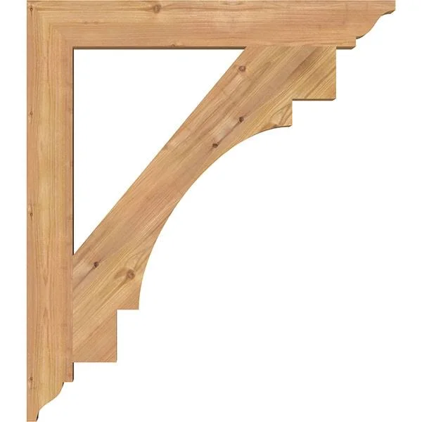 Ekena Millwork BKT04X28X32MRC01SWR 3 1/2x22W x 28x22D x 32x22H Merced Traditional Smooth BRACKET, Western Red Cedar