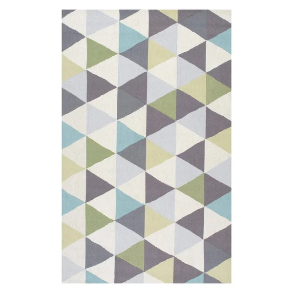 nuLOOM Handmade Dimentional Triangles Wool Green Rug (6& x 9&)