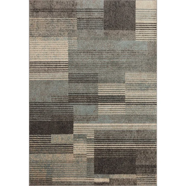 Alexander Home Bradford Modern Stripe Area Rug - 7&-10x22 x 10& - Storm - Taupe
