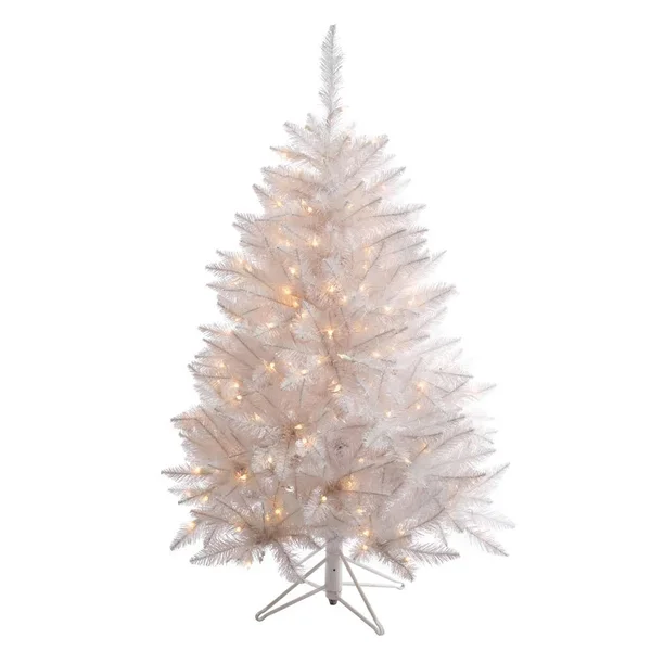 Vickerman 3.5& Sparkle White Spruce Christmas Tree with Clear Lights