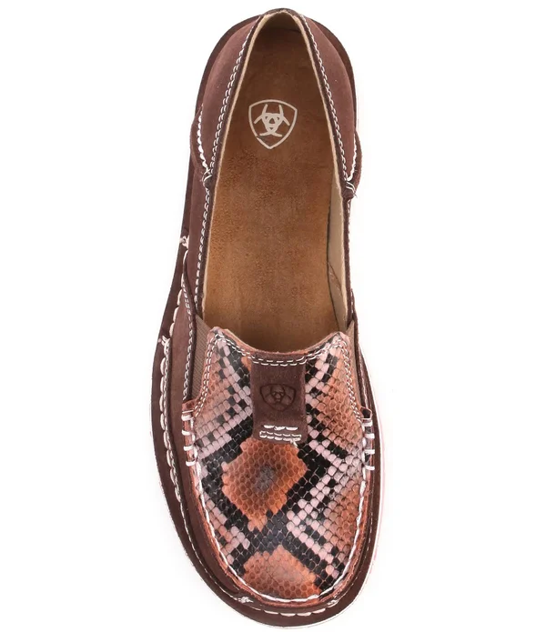 Ladies Ariat Cruiser Coffee Bean Suede/Chocolate Snake Print- 10035829