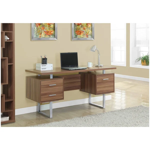 Monarch Specialties Retro-Style Computer Desk - Walnut