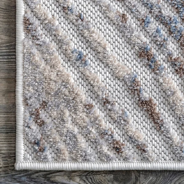 nuLOOM Hanna Textured Abstract Indoor/Outdoor Area Rug - 2& 6x22 x 12& Runner - Beige