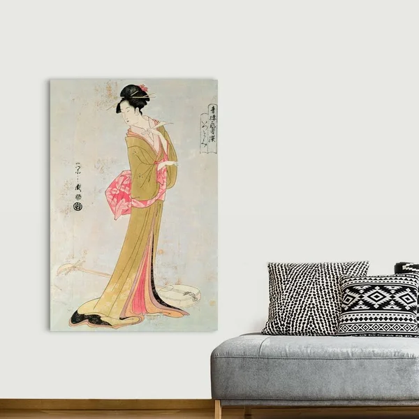 Portrait of A Japanese Woman by Yeishi, Canvas Wall Art, 40x60, Great Big Canvas
