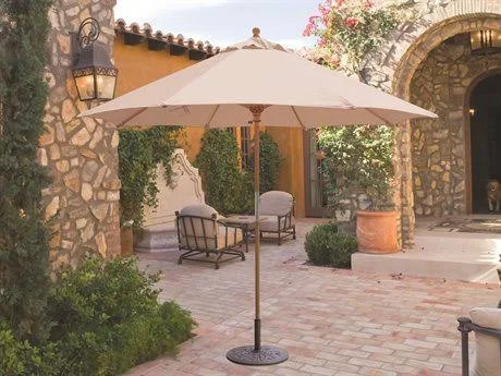 Galtech Classic 9-ft. Wood Sunbrella Market Umbrella, Size: 48, Yellow