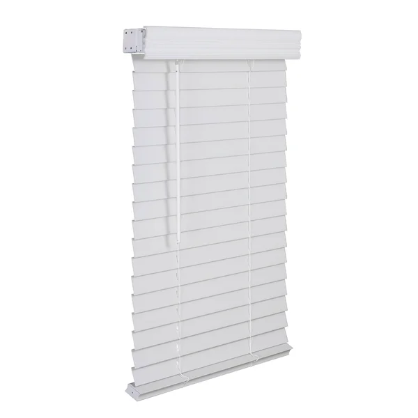 2x22 Cordless Faux Wood Blind - Smooth White - 35x22 W x 96x22 L