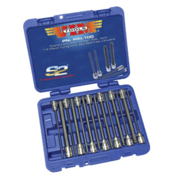 Vim HXL100 14-Piece 3/8x22 Drive SAE Extra Long Hex & Ball Hex Driver Set