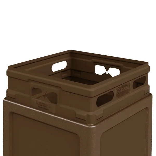 Commercial Zone 732137 PolyTec 42 Gallon Square Brown Waste Container