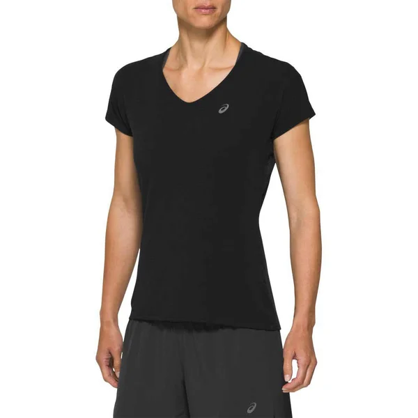 Asics V Neck T Shirt Ladies, Size 14, Black