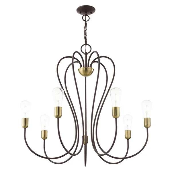Livex Lighting-41367-07-Lucerne - 7 Light Chandelier Bronze/Antique