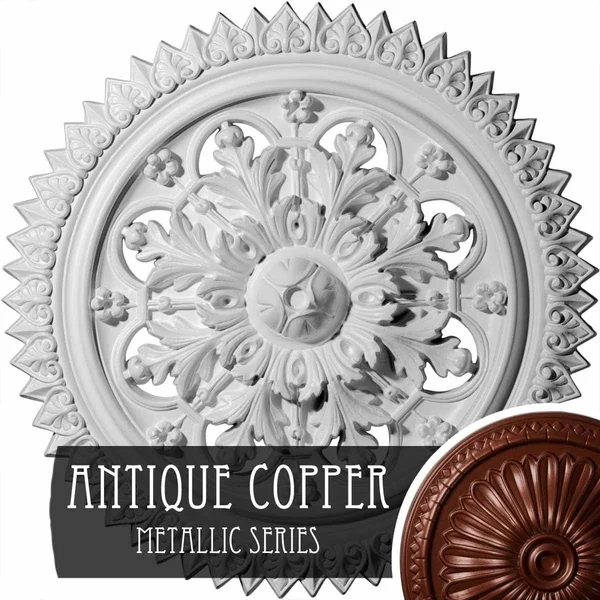 21 5/8 inchod x 2 1/2 inchp York Ceiling Medallion (Fits Canopies Up to 3 5/8 inch), Hand-Painted Hickory
