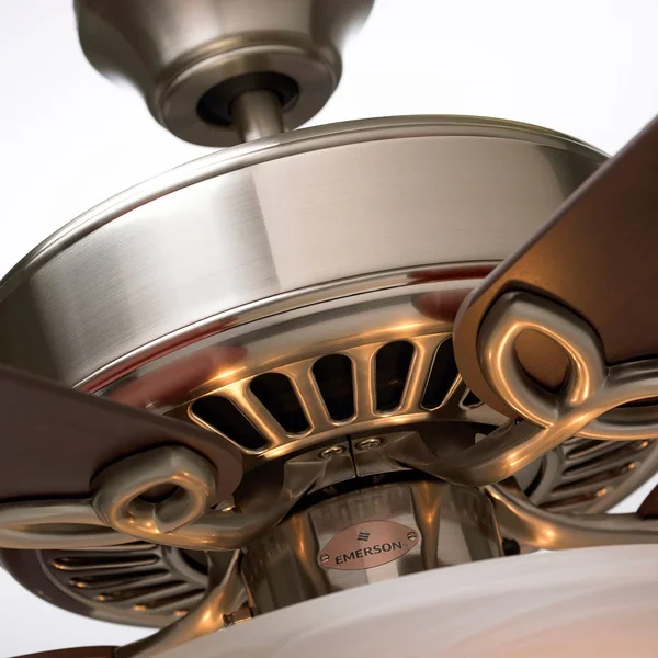 Emerson Pro Series 50x22 Ceiling Fan with Light - Brushed Steel - Dark Cherry/Mahogany Blades