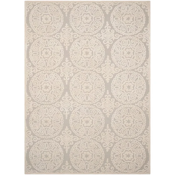 Safavieh Handmade Glamour Layla Modern Viscose Rug Grey/Ivory 5& x 8& 5& x 8&