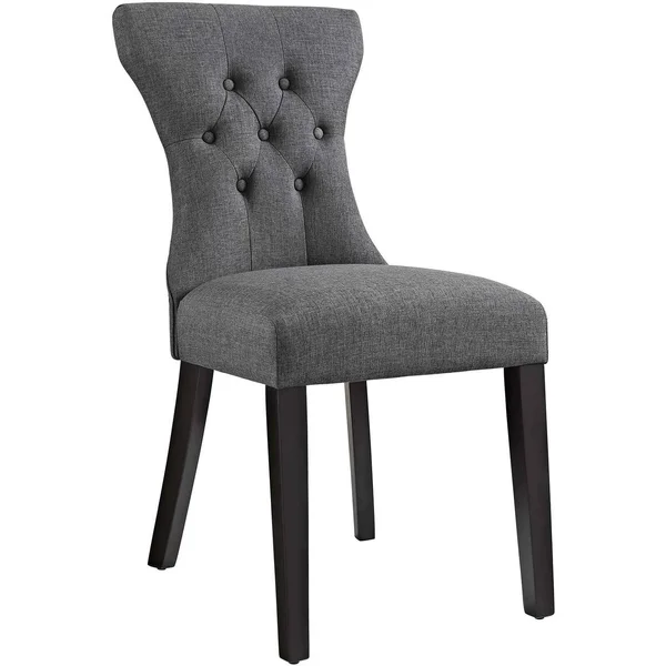 Modway Silhouette Dining Side Chairs Upholstered Fabric Set of 2 Beige