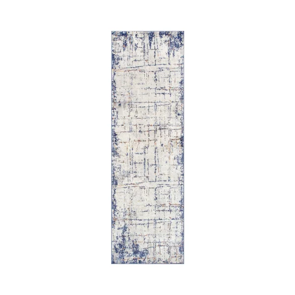 nuLOOM Mabel Contemporary Faded Abstract Light Blue 2 ft. 8 in. x 8 ft. Indoor Runner Rug