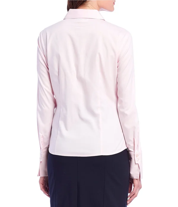 Calvin Klein Women's Long Sleeve Wrinkle-Free Shirt - White - 10