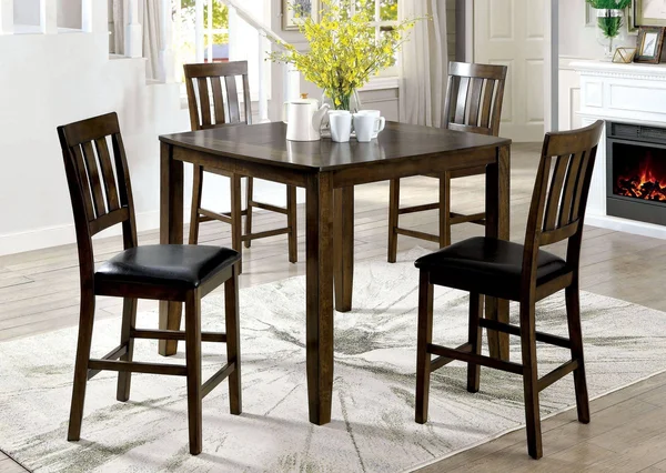 Chandler Dark Oak 5 Piece Counter Height Table Set