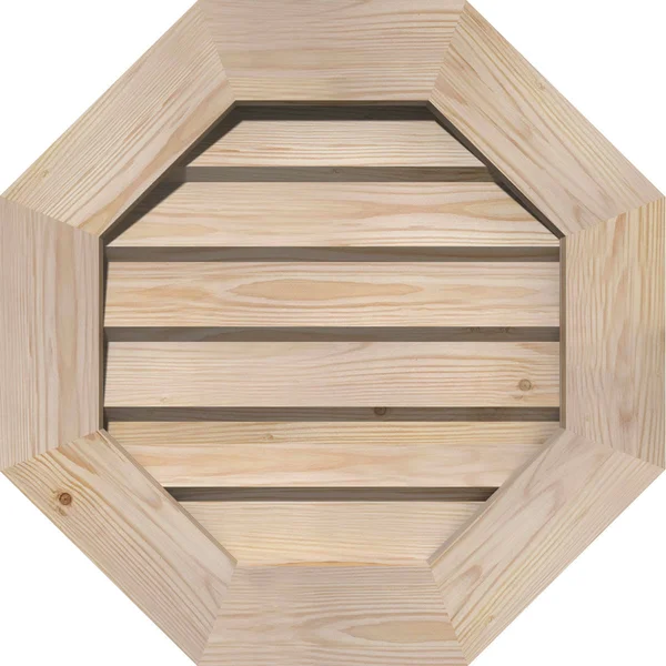 Ekena Millwork GVWOC24X2402SDUPI 24x22W x 24x22H Octagonal Gable Vent (29x22W x 29x22H Frame Size): Unfinished, Non-Functional