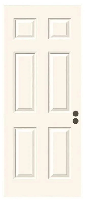 JELD-WEN 36 in. x 80 in. 6-Panel Primed Premium Steel Front Door Slab