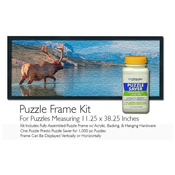 Jigsaw Puzzle Frame Kit - Featuring Craft Medley Puzzle Glue - Black