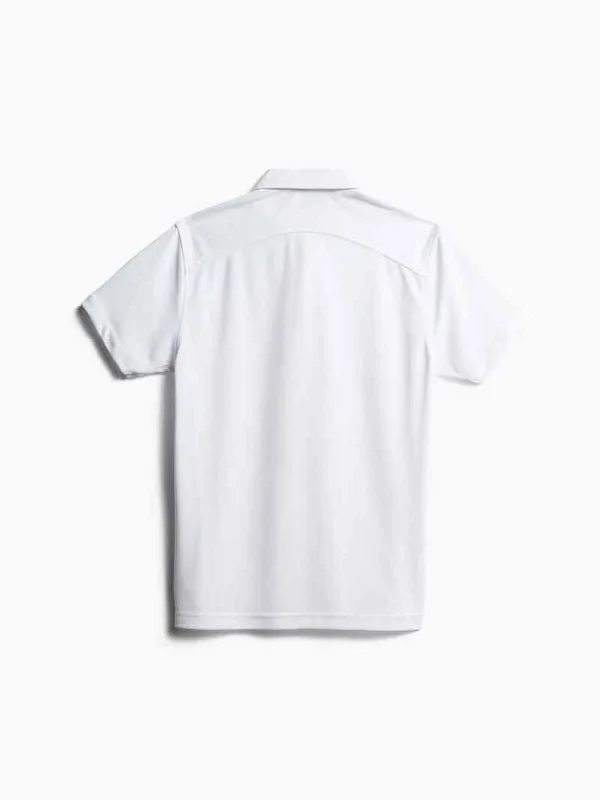 Ministry of Supply White M&s Apollo Performance Short Sleeve Polo - US Medium