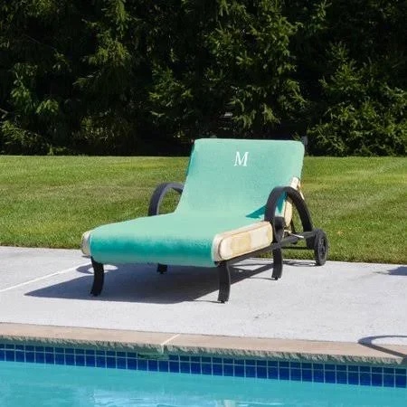 Linum Home Textiles Monogrammed Standard Size Chaise Lounge Cover