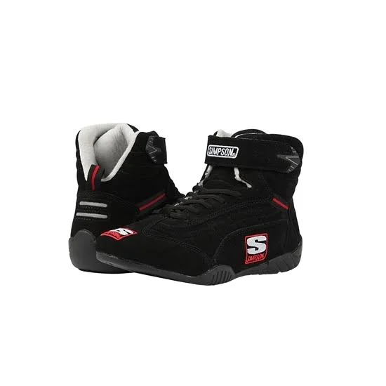 Simpson AD550BK SFI-5 Suede/Nomex Lined Racing Shoes, Black, 5.5
