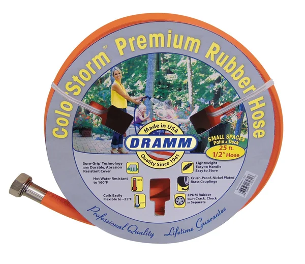 Dramm 17032 ColorStorm Premium Rubber Garden Hose, 1/2x22 x25&, Orange