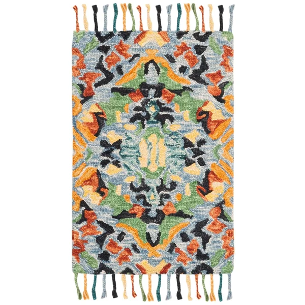 Safavieh 5& x 8& Blossom BLM452A Blue Multi Rug