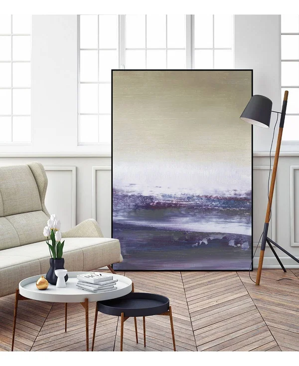 Giant Art 40x22 x 30x22 Amethyst Sea II Art Block Framed Canvas - Pink