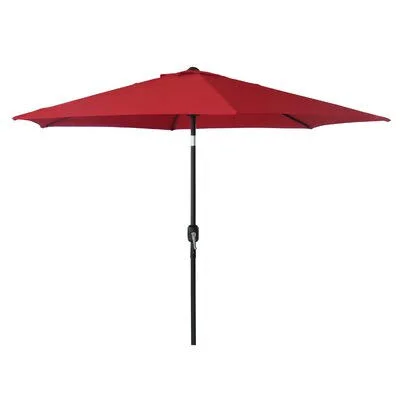 Lemley 9& Market Umbrella Arlmont & Co. Fabric Color: Red