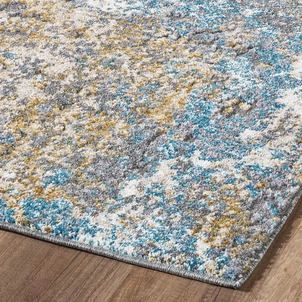 Luxe Weavers Beverly Collection 6490 Turquoise Abstract Area Rug 5x7