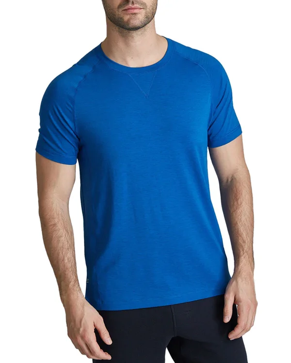 Fourlaps Men's Level Solid Tech Tee - Royal Heather, M, Shirts Tops Short-Sleeve T-Shirts Tees