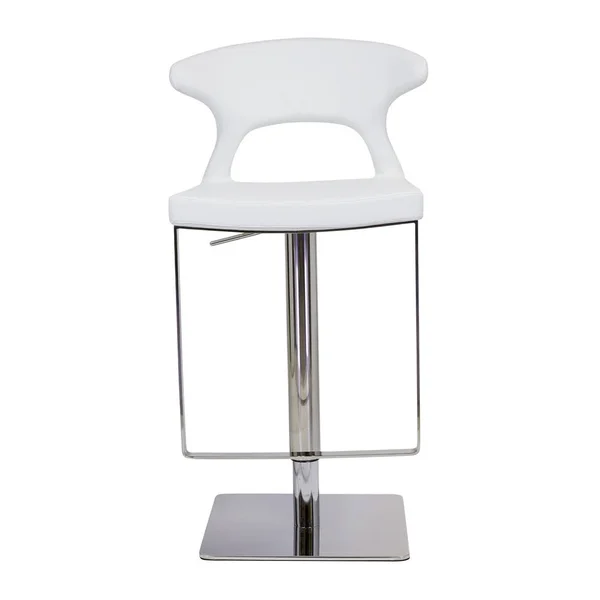 Design Tree Home Adjustable Height Swivel Counter Stool, White Leather