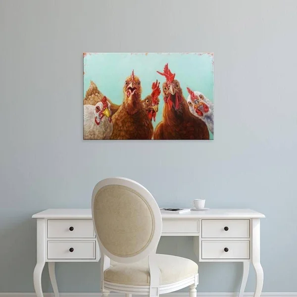 Easy Art Prints Lucia Heffernan&s &Chicken for Dinner& Premium Canvas Art - 20 x 30 - Modern Black Frame