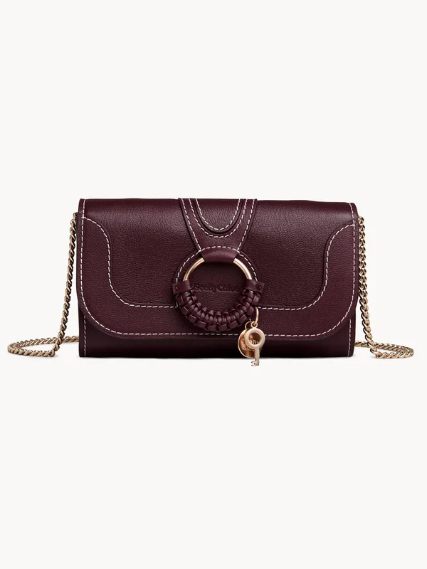 See by Chloé Women's Hana Leather Chain Wallet - Dark Purple One-Size