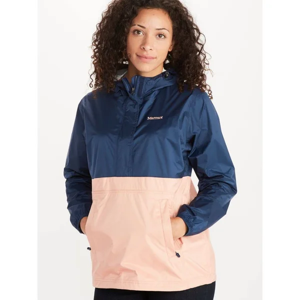 Marmot Women's PreCip Eco Anorak - XL - Arctic Navy, Pink Lemonade