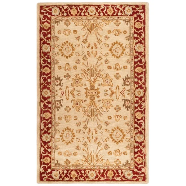 Safavieh 4& x 4& Round Anatolia AN551A Ivory - Red Rug