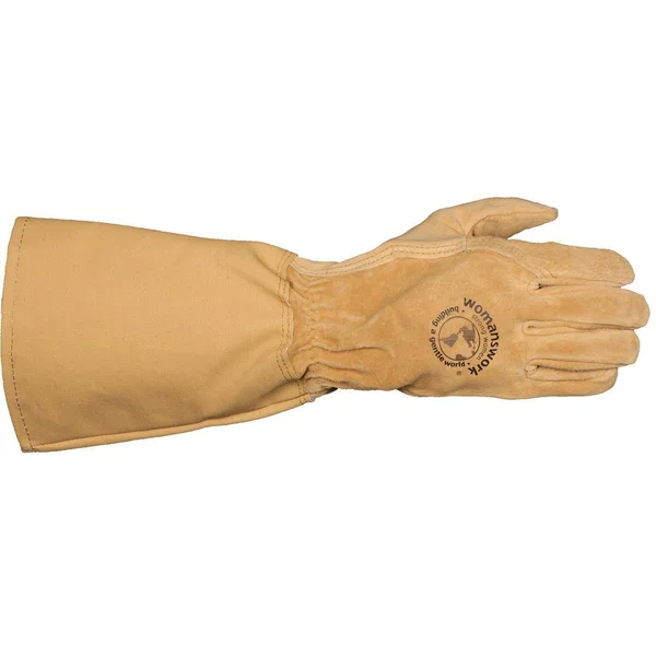 Womanswork Women's Thorn-Stopping Pigskin Rose Gloves, M, Leather Cuff by Gemplers