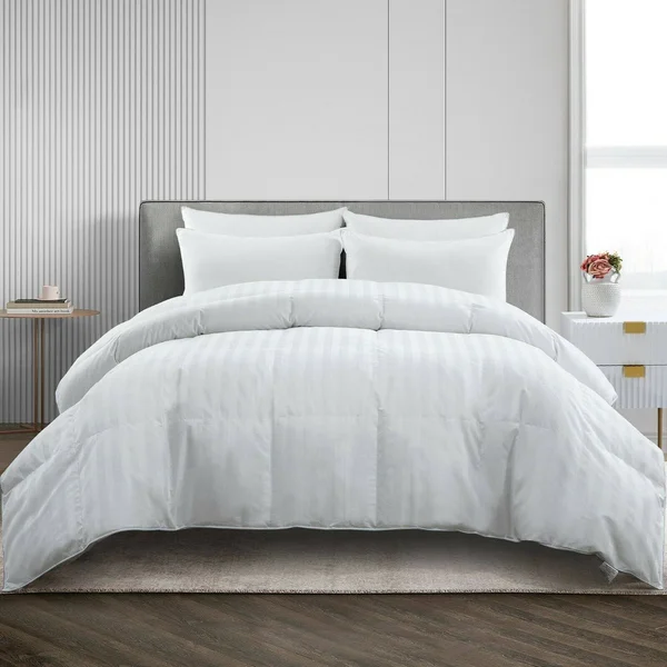 Puredown All Seasons White Down Comforter with 100% Cotton Cover 500 TC - Twin