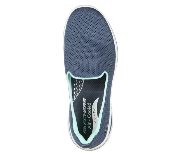 Skechers Women's GOwalk Arch Fit - Grateful Slip-On Walking Shoes, Blue, 5.5
